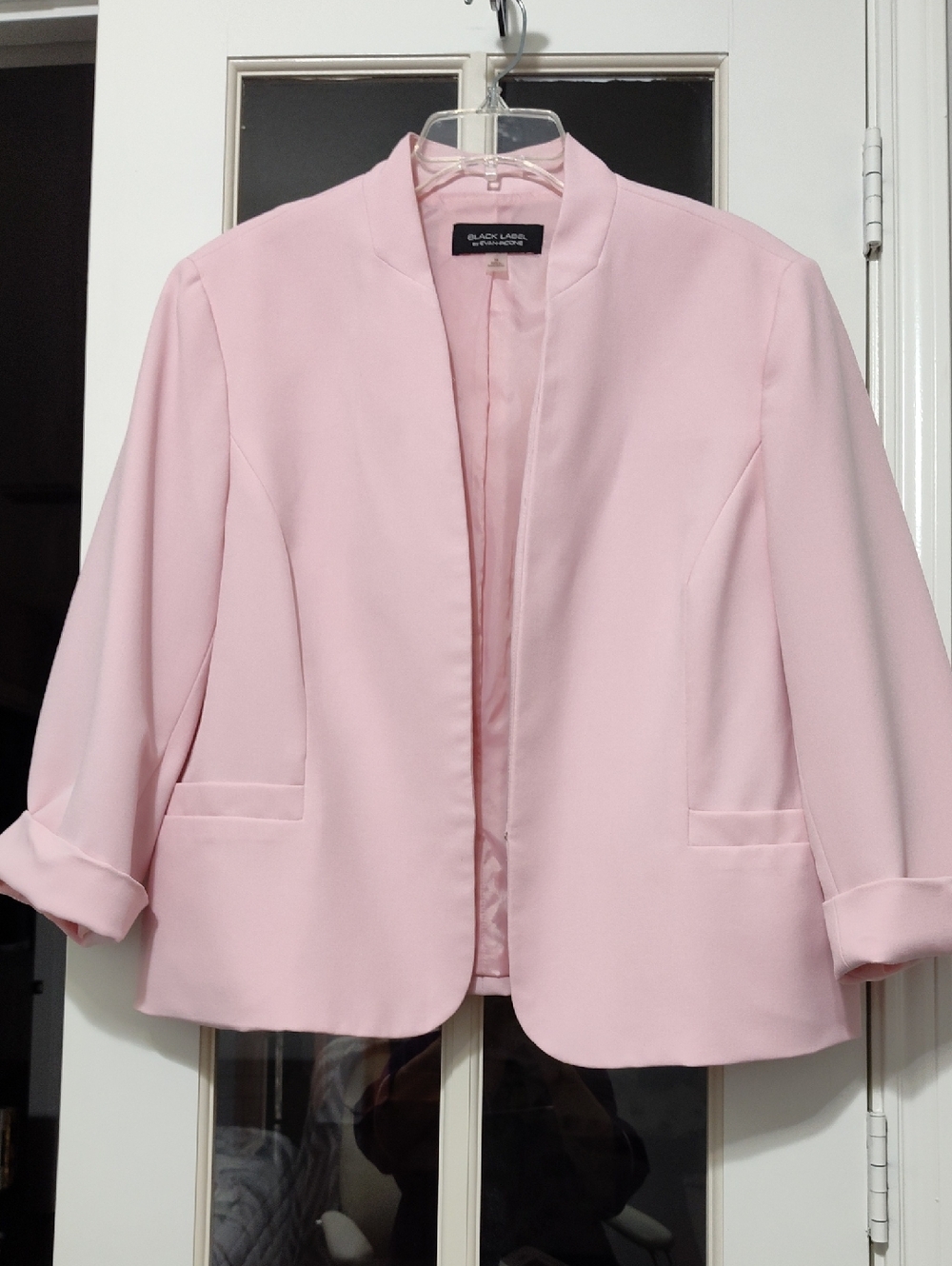 Black Label by Evan Picone Fresh Pink Open-Front Blazer, Size 18
